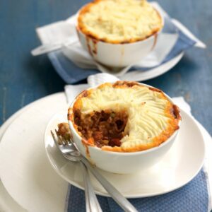 Beef and vegetable cottage pies