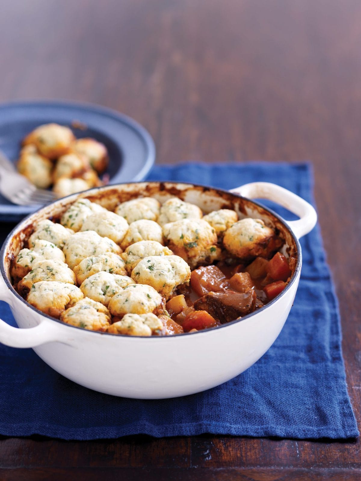 Beef goulash with herb dumplings