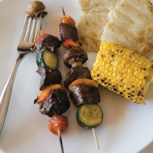 Beef kebabs with balsamic citrus marinade