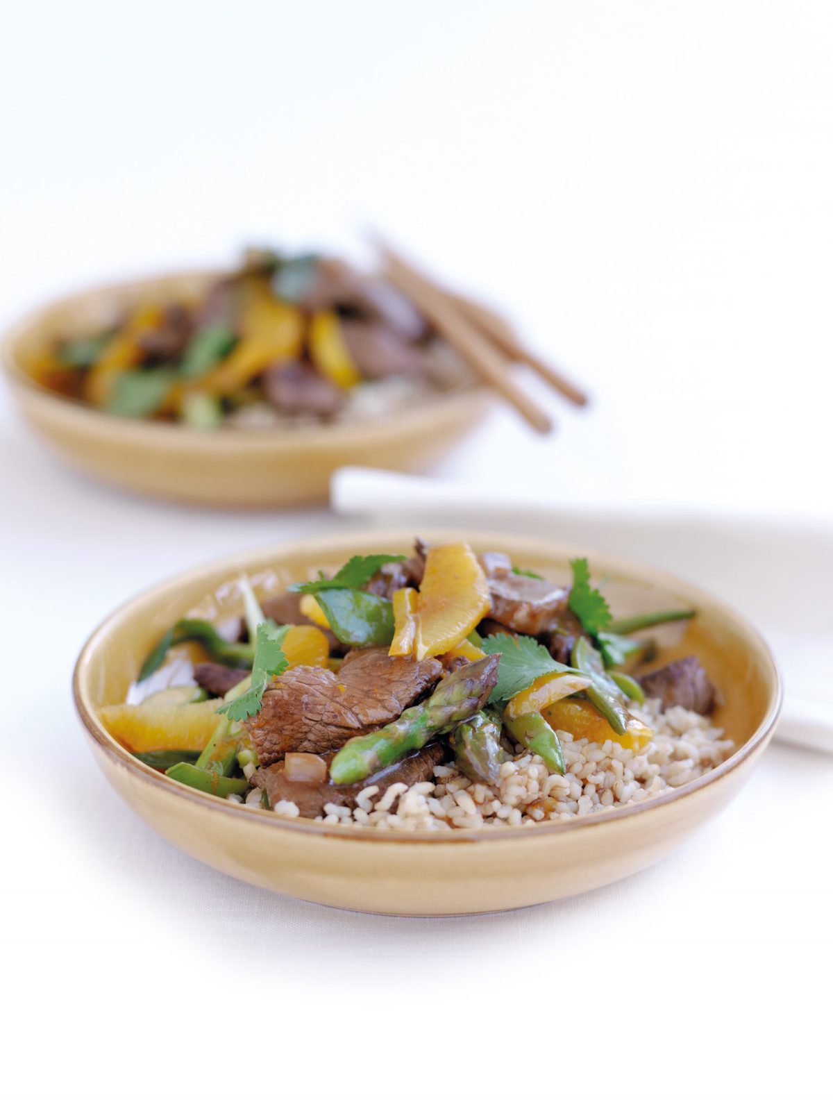 Beef, vegetable and orange stir-fry