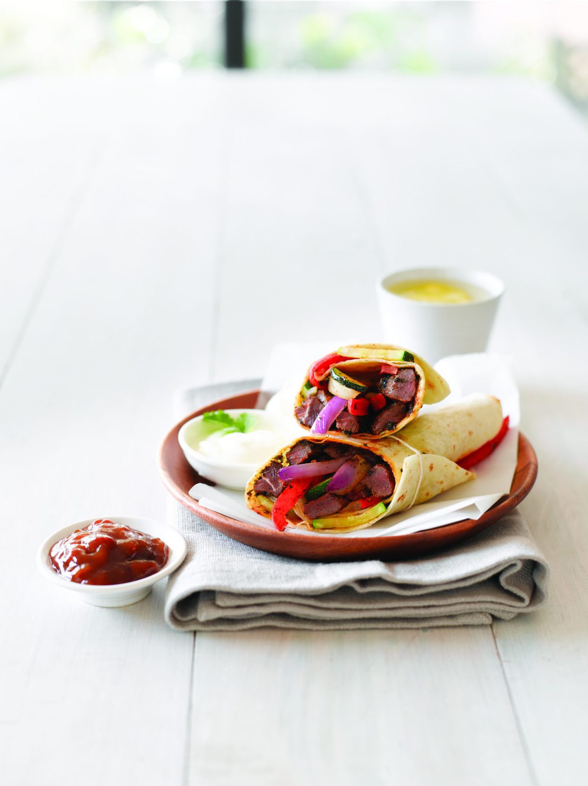 Beef tikka sizzler wraps