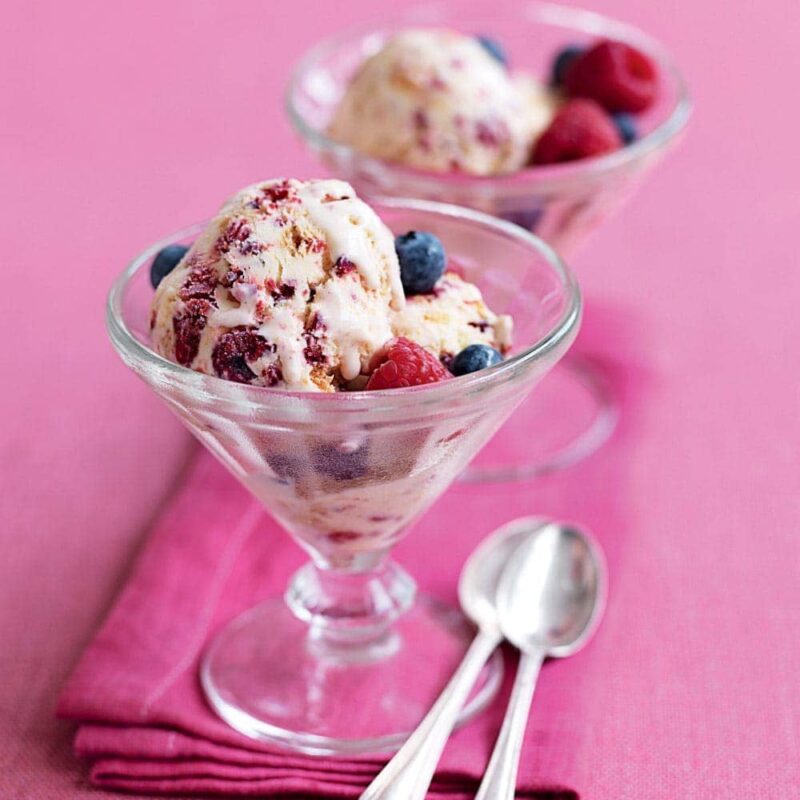 Berry ripple ice cream