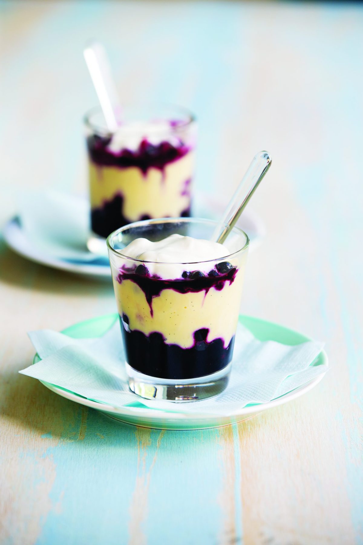 Blackcurrant custard fools