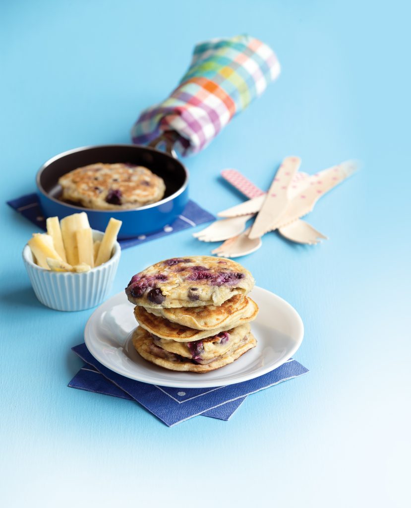 Blueberry and banana pikelets Blueberry and banana pikelets