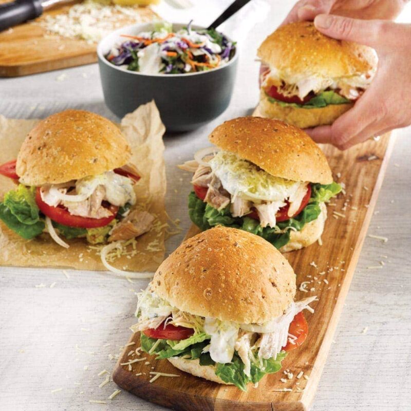 Caesar turkey burgers