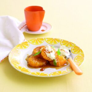 Caramelised oranges with passionfruit yoghurt