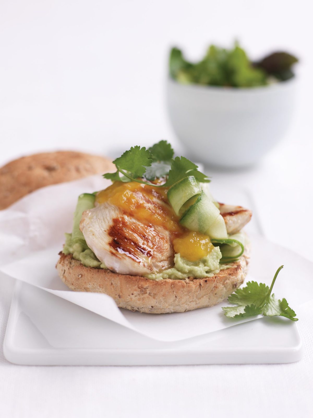 Chicken and mango chutney burger