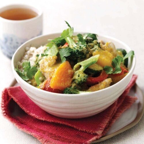 Chicken and pumpkin green curry