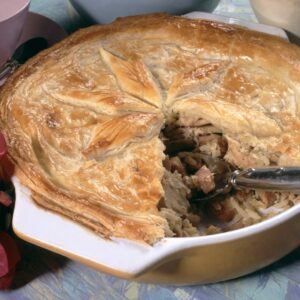 Chicken and vegetable pie