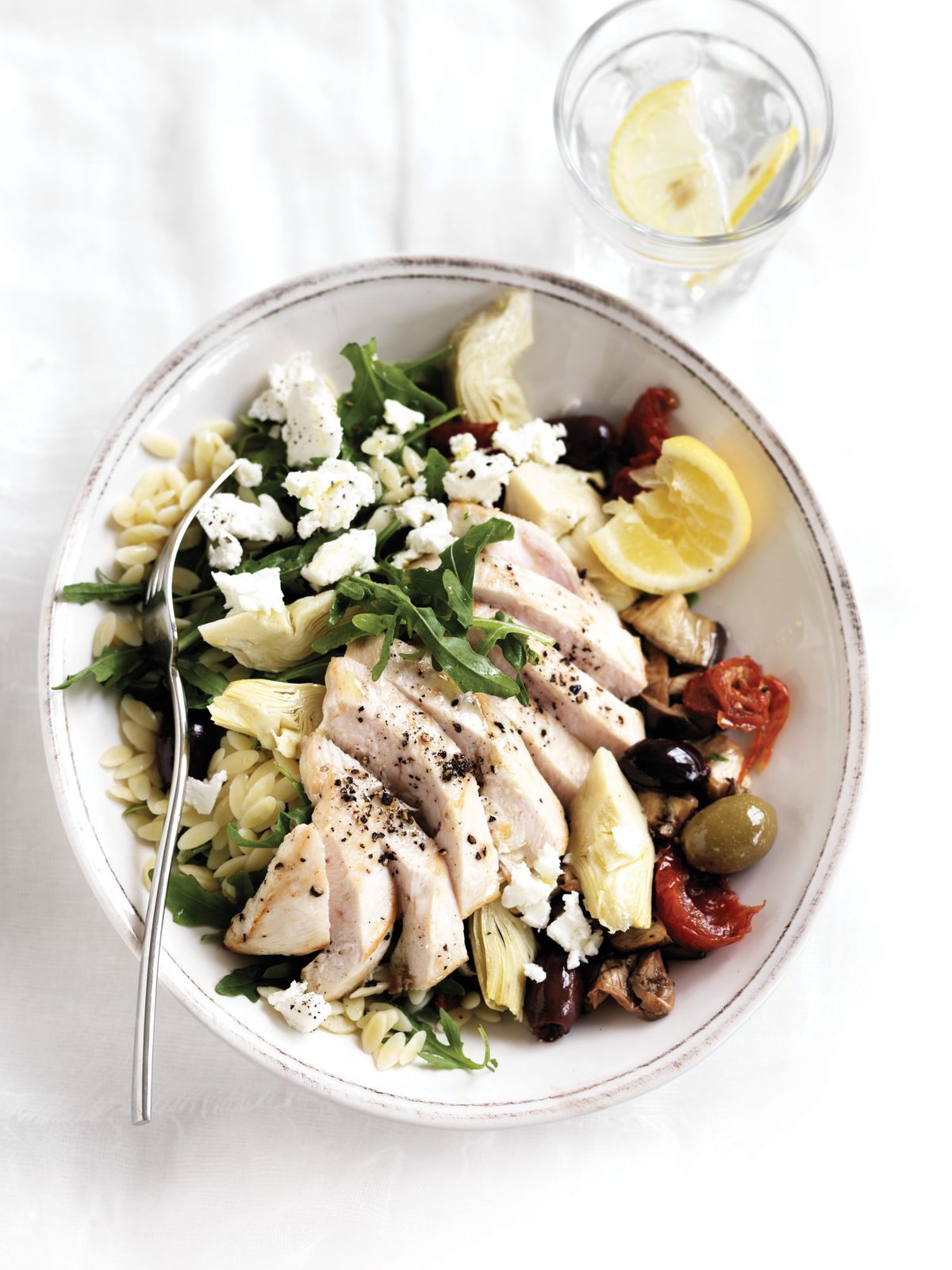 Chicken antipasto risoni salad