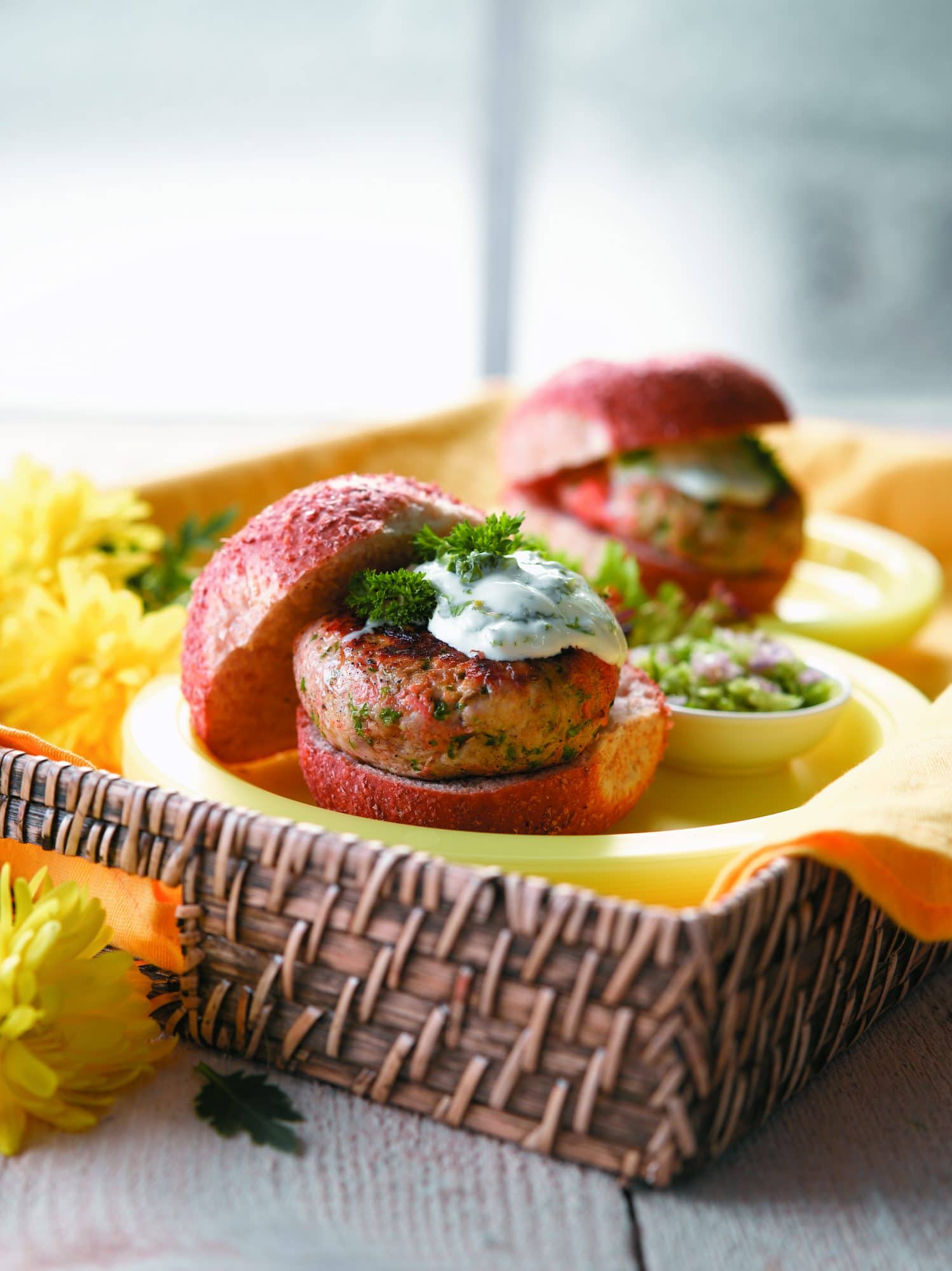 Chicken and fennel burger