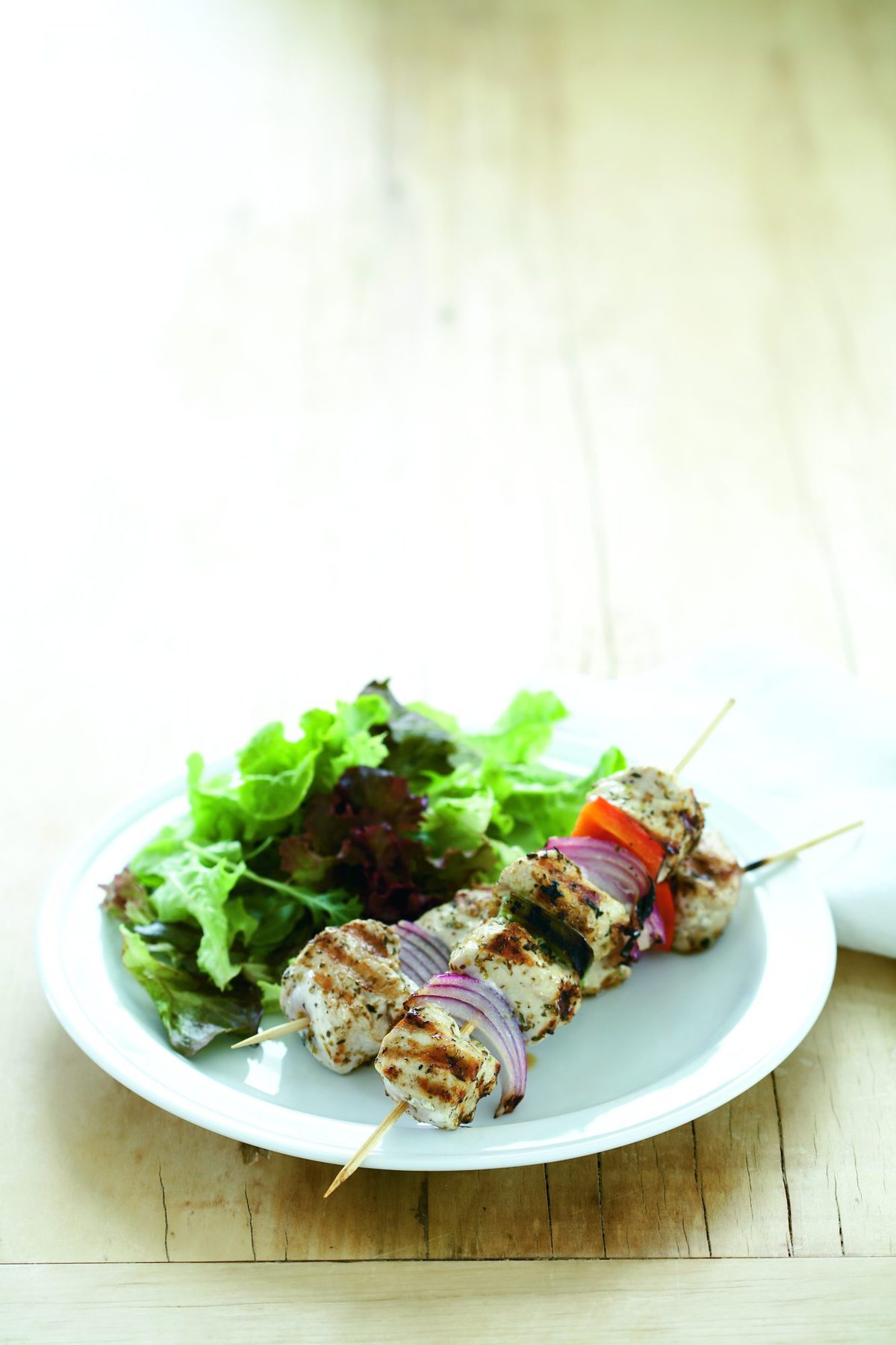 Chicken and vegetable souvlaki