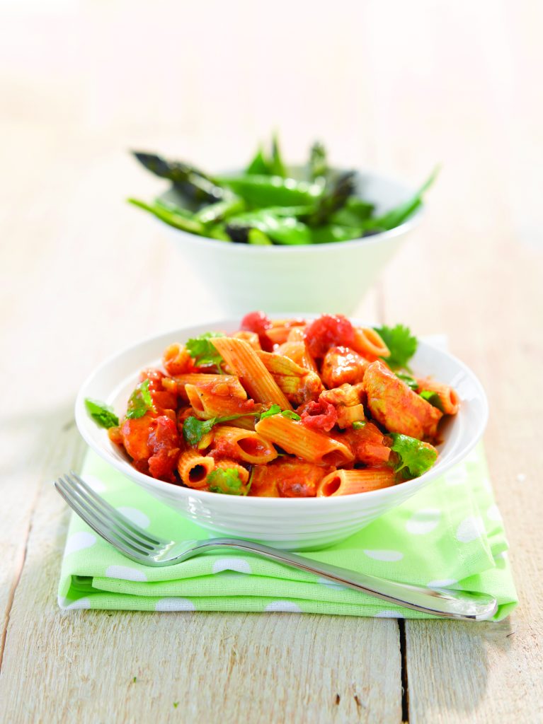 Chicken korma tomato pasta