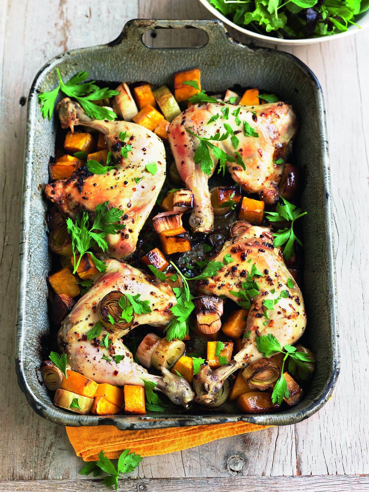 Chicken, leek and pumpkin bake