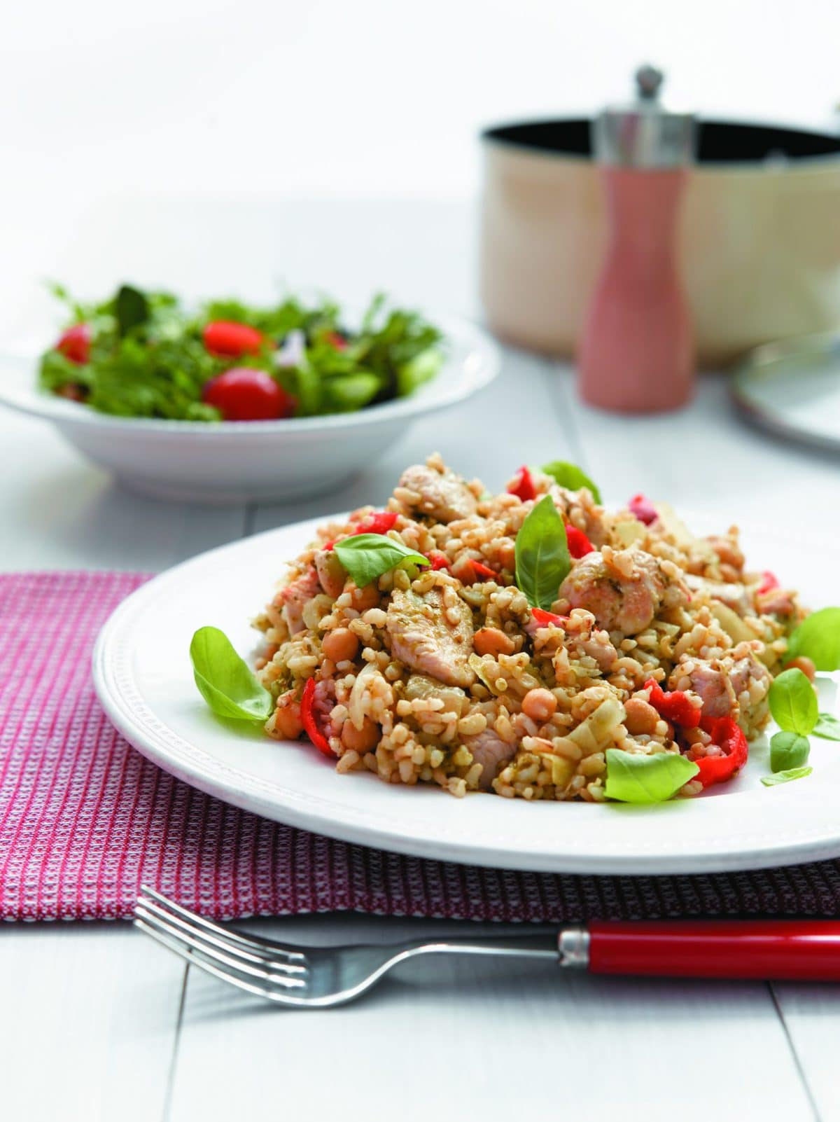 Chicken pesto pilaf