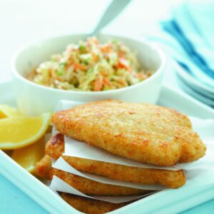 Chicken schnitzel with coleslaw