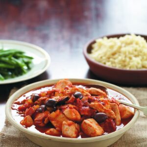 Chicken, tomato and olive casserole