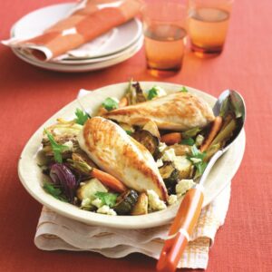 Chicken with roasted veges and feta