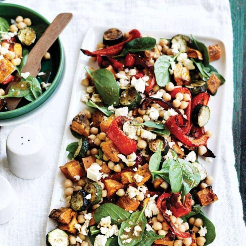 Chickpea, roasted capsicum and sweet potato salad