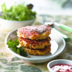 Chilli chicken and corn rosti