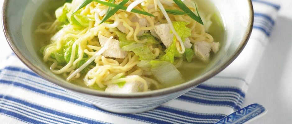 Chinese-style chicken noodle soup