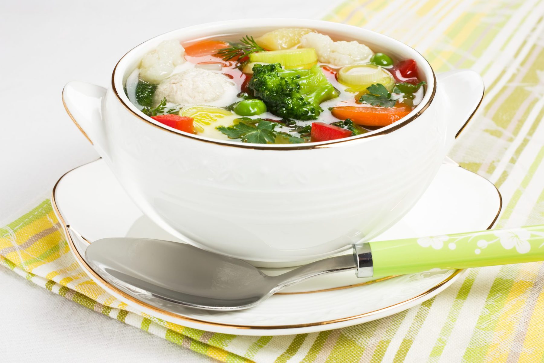 Comforting chicken and vegetable soup