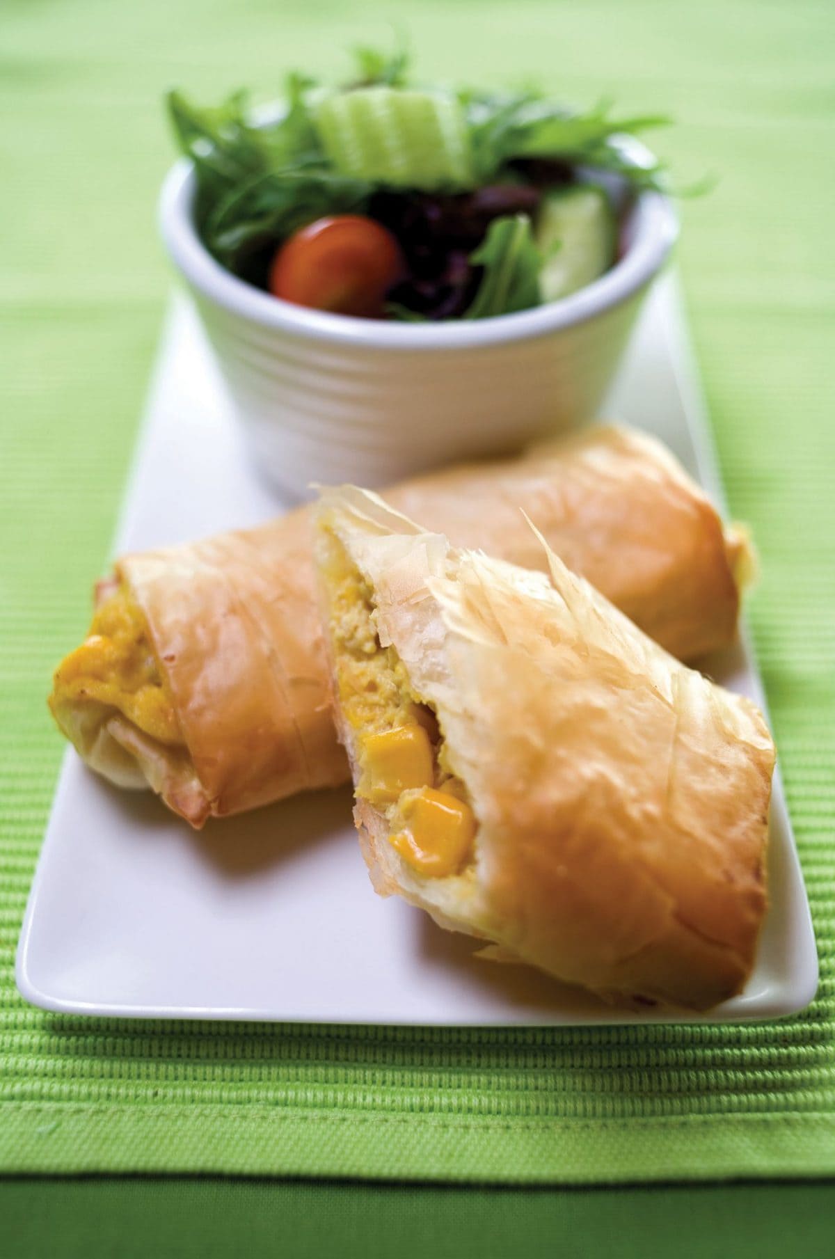 Corn and tuna parcels