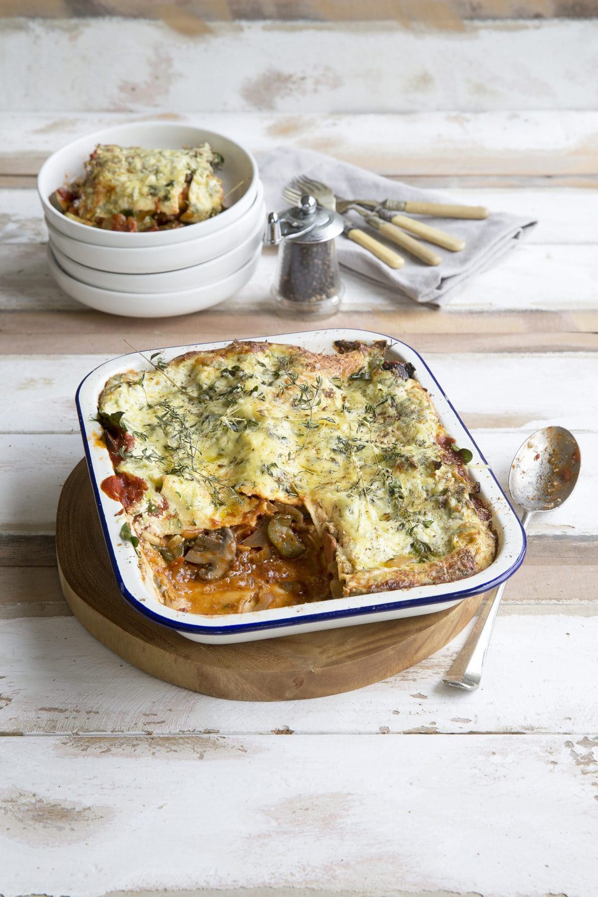 Courgette and tomato lasagne