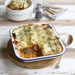 Courgette and tomato lasagne