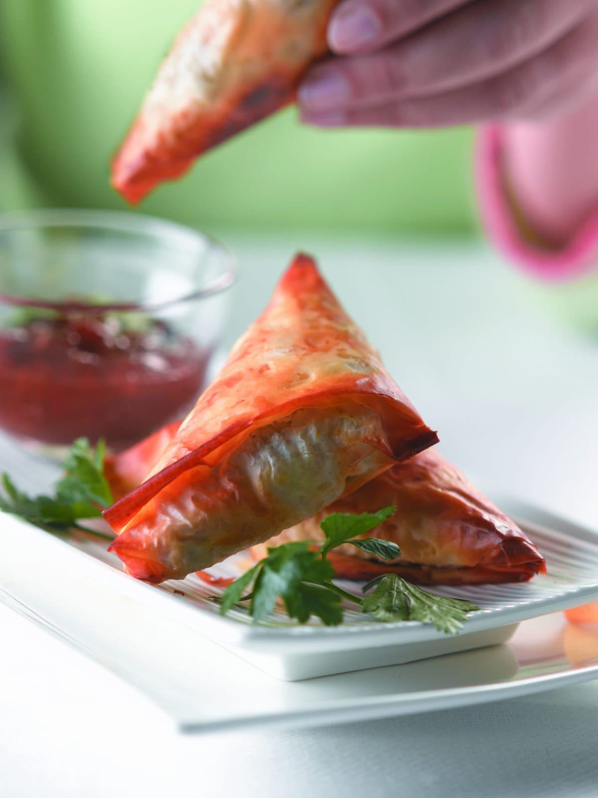 Crispy baked samosas