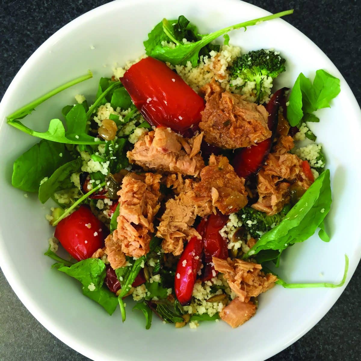 Crunchy couscous and tuna salad