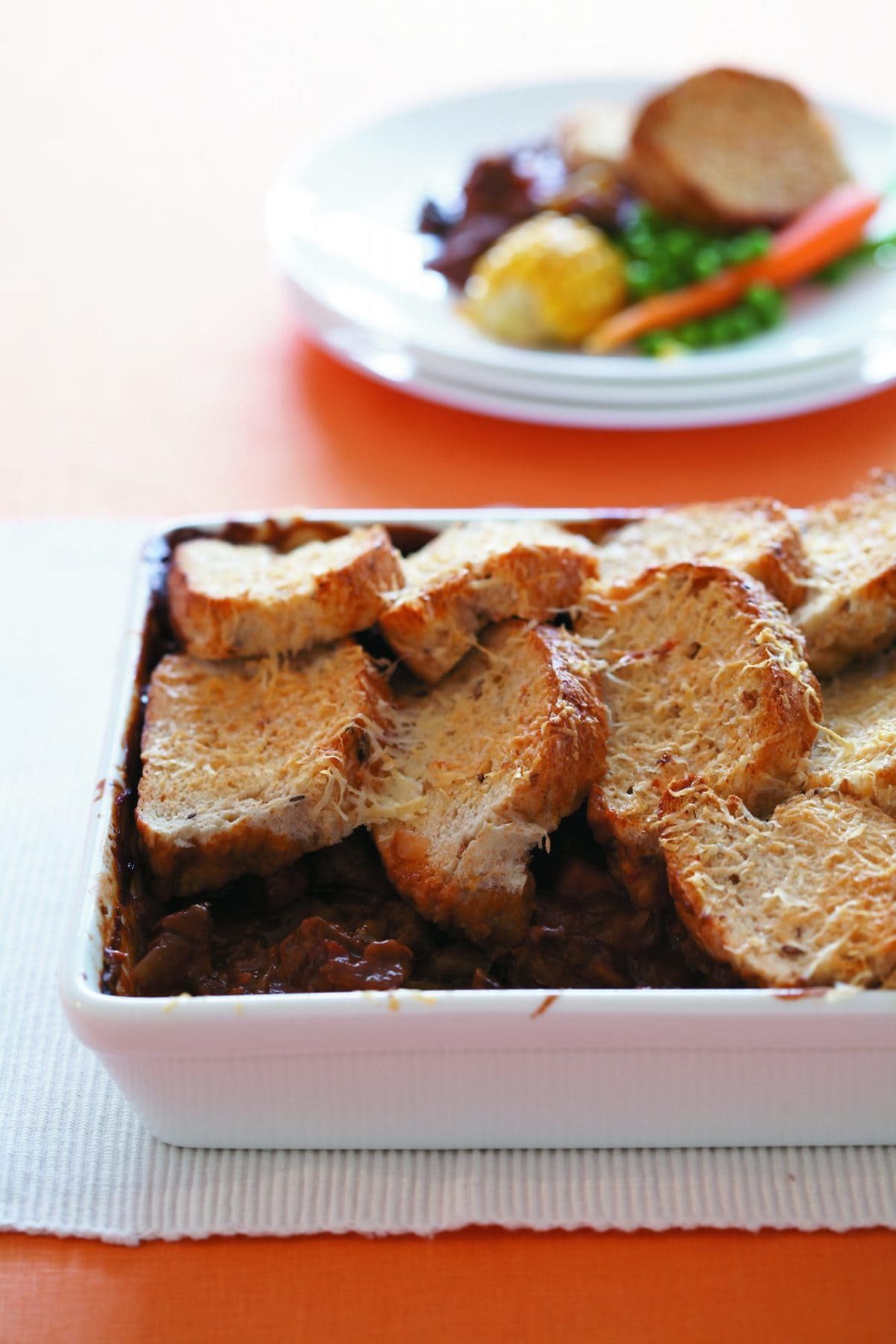 Crunchy-top Guinness beef and mushroom casserole