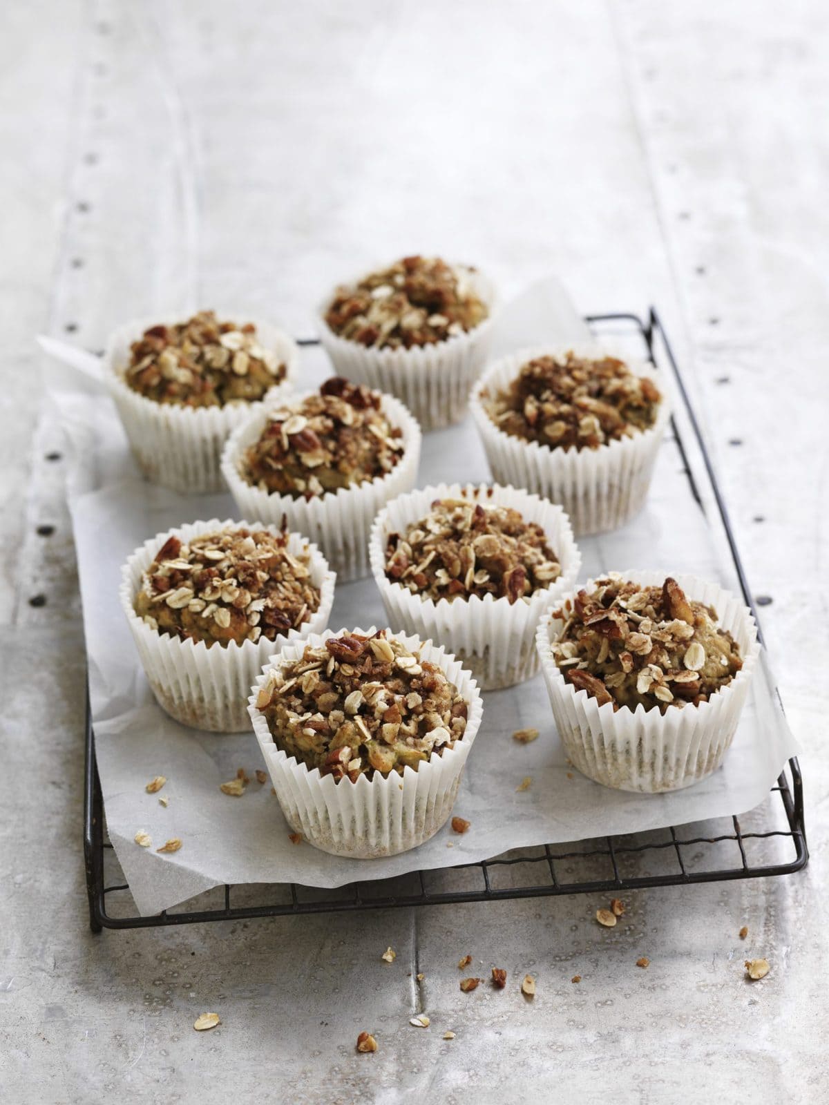 Cucumber and pear streusel muffins