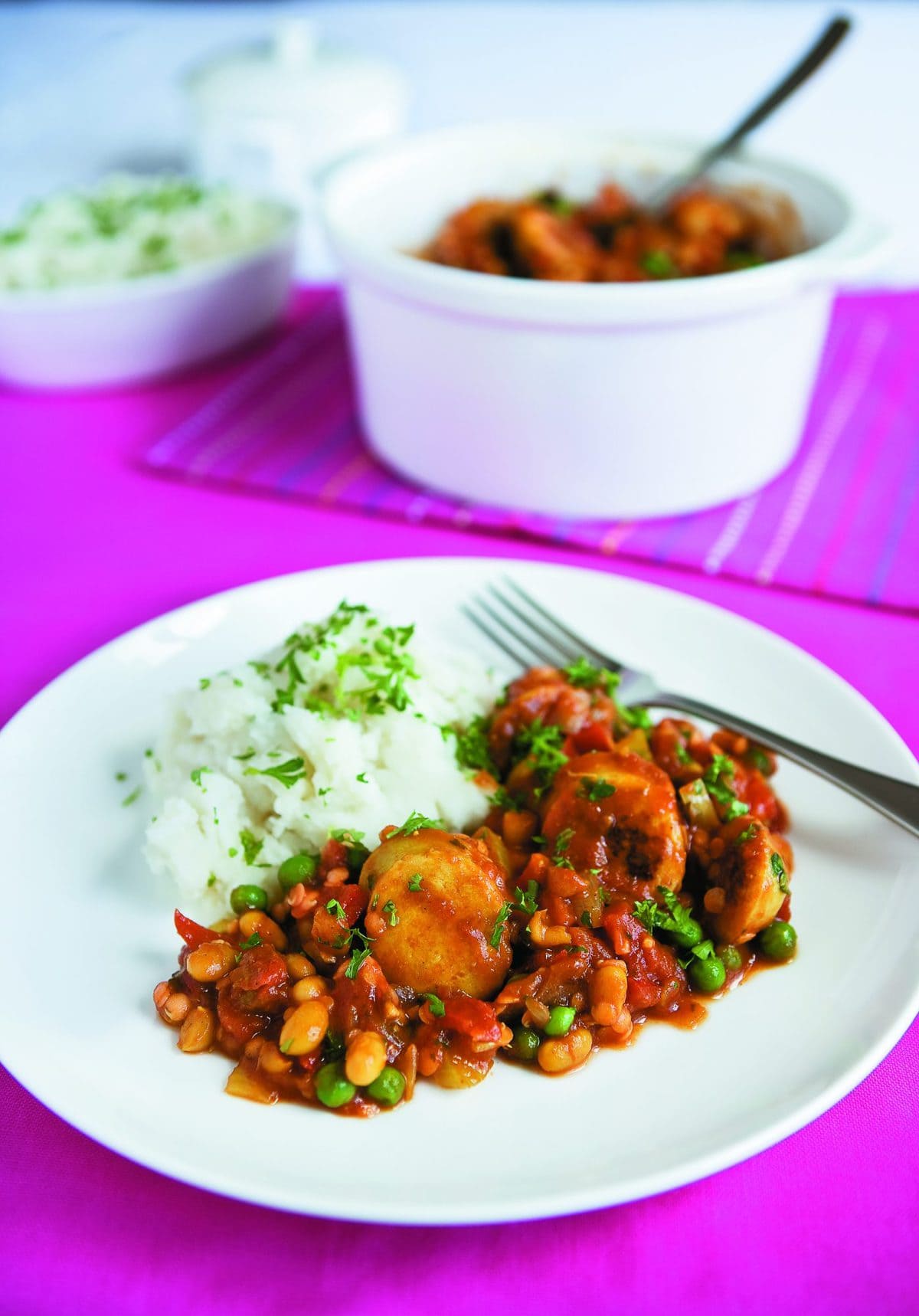 Curried sausage casserole