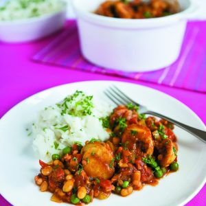 Curried sausage casserole