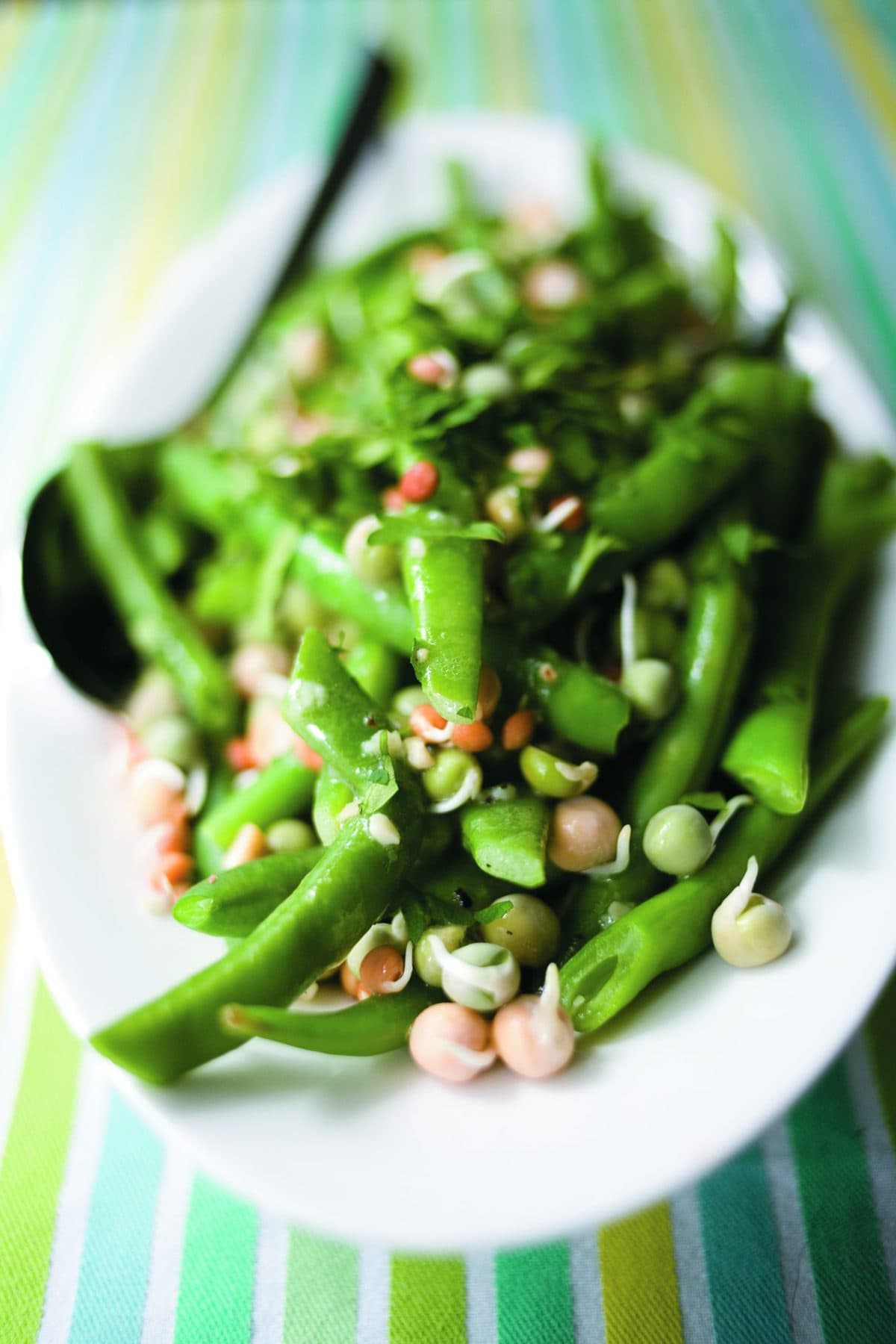 Fresh bean salad with zingy lemon dressing