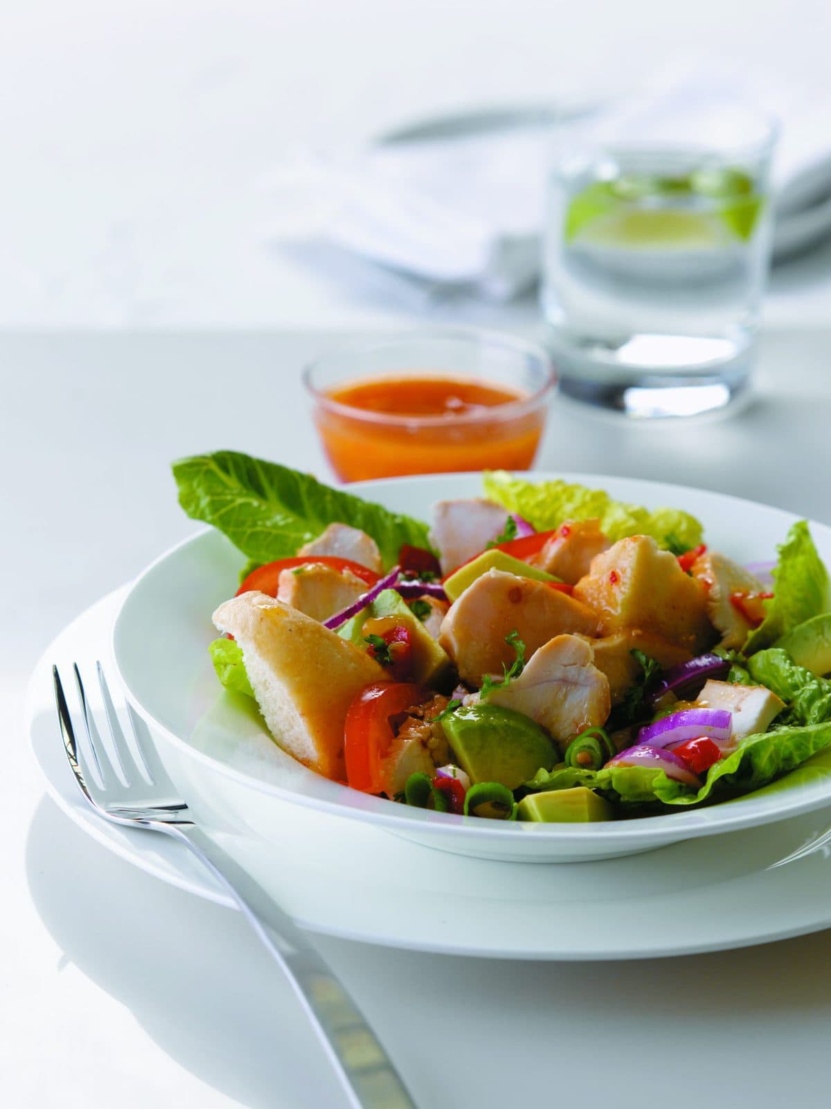 Fruity chicken and avocado salad