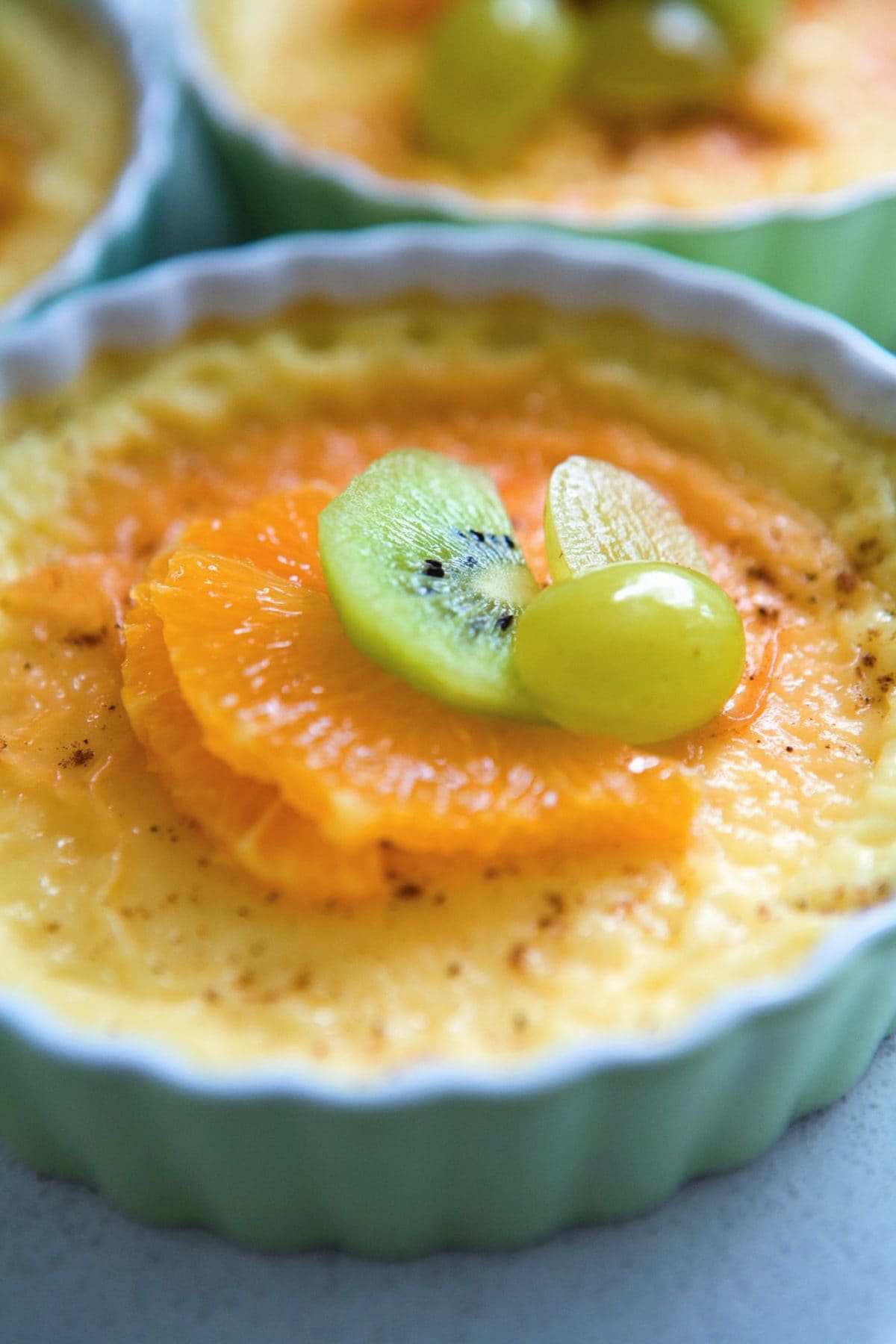 Fruity egg custard
