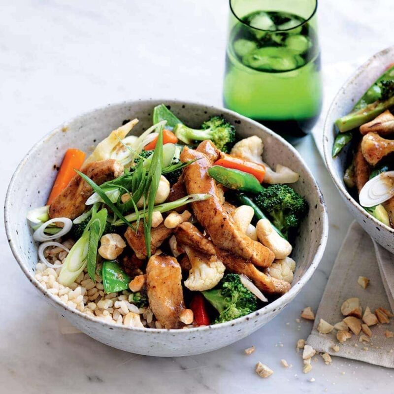Ginger pork and cashew stir-fry