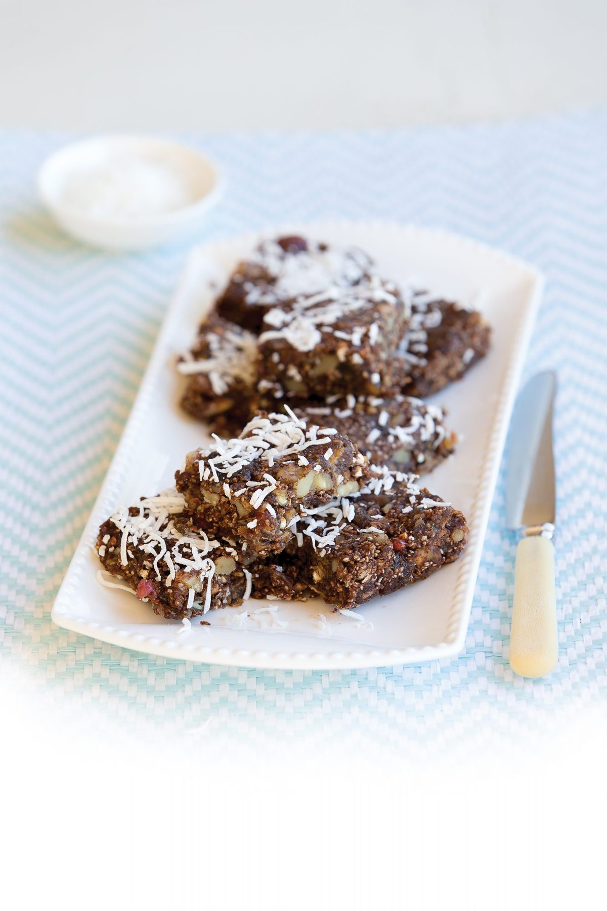 Gluten-free chia and walnut slice
