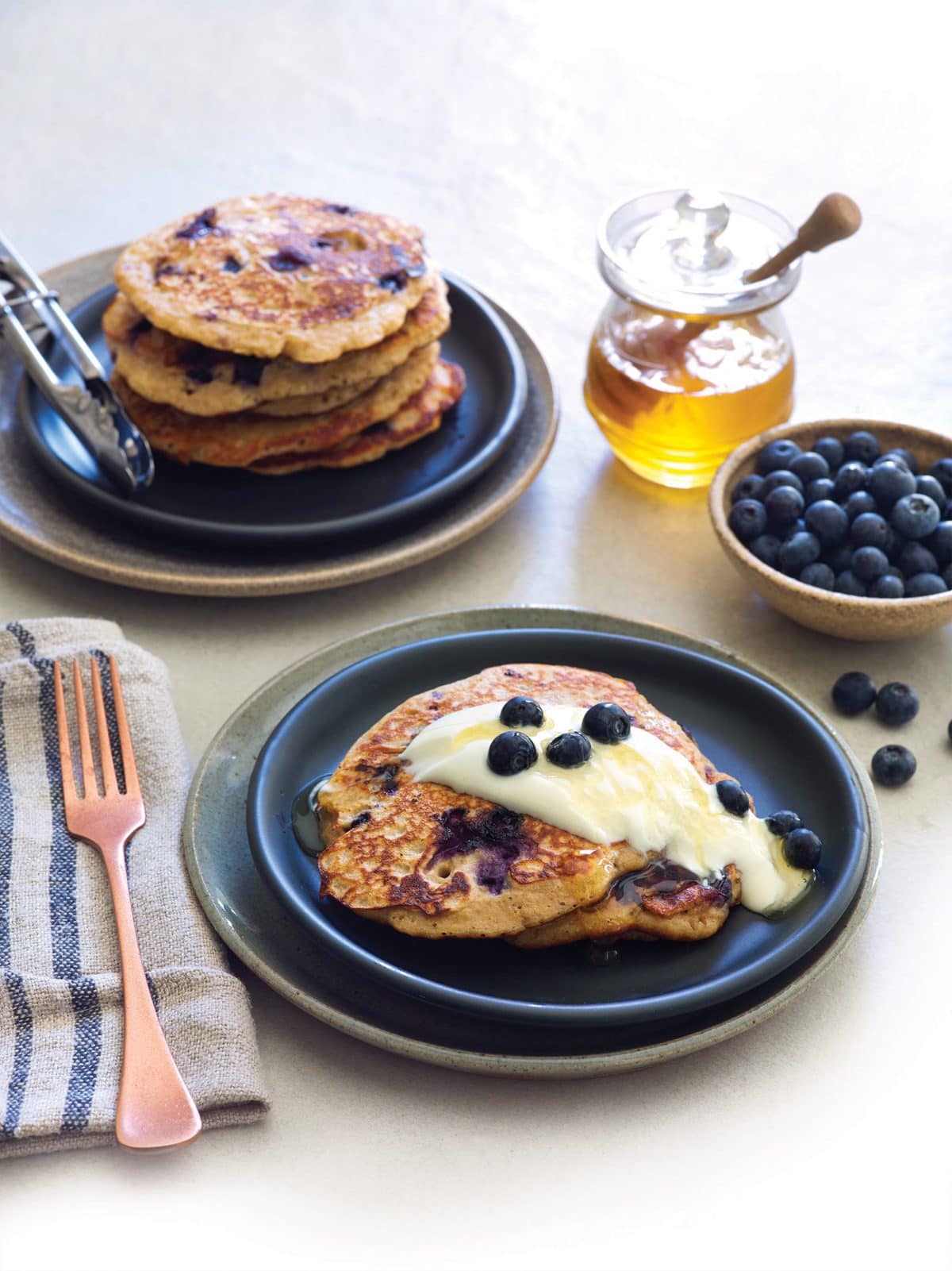 Gluten-free quinoa and lemon pancakes