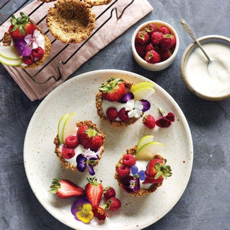 Granola bowls with fruity yoghurt