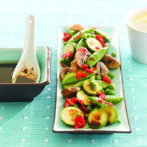 Green vegetable salad with Chinese dressing