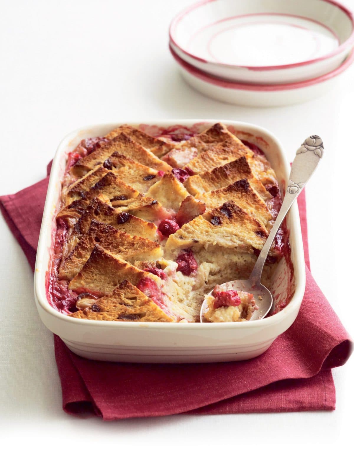 HFG red berry bread and butter pudding