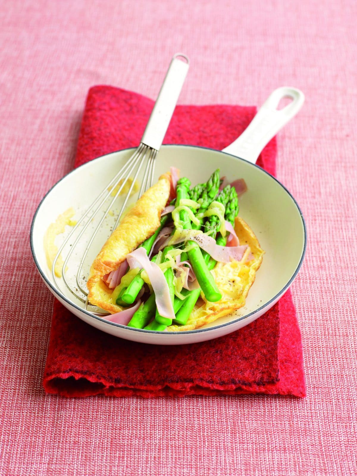 Ham and asparagus omelette