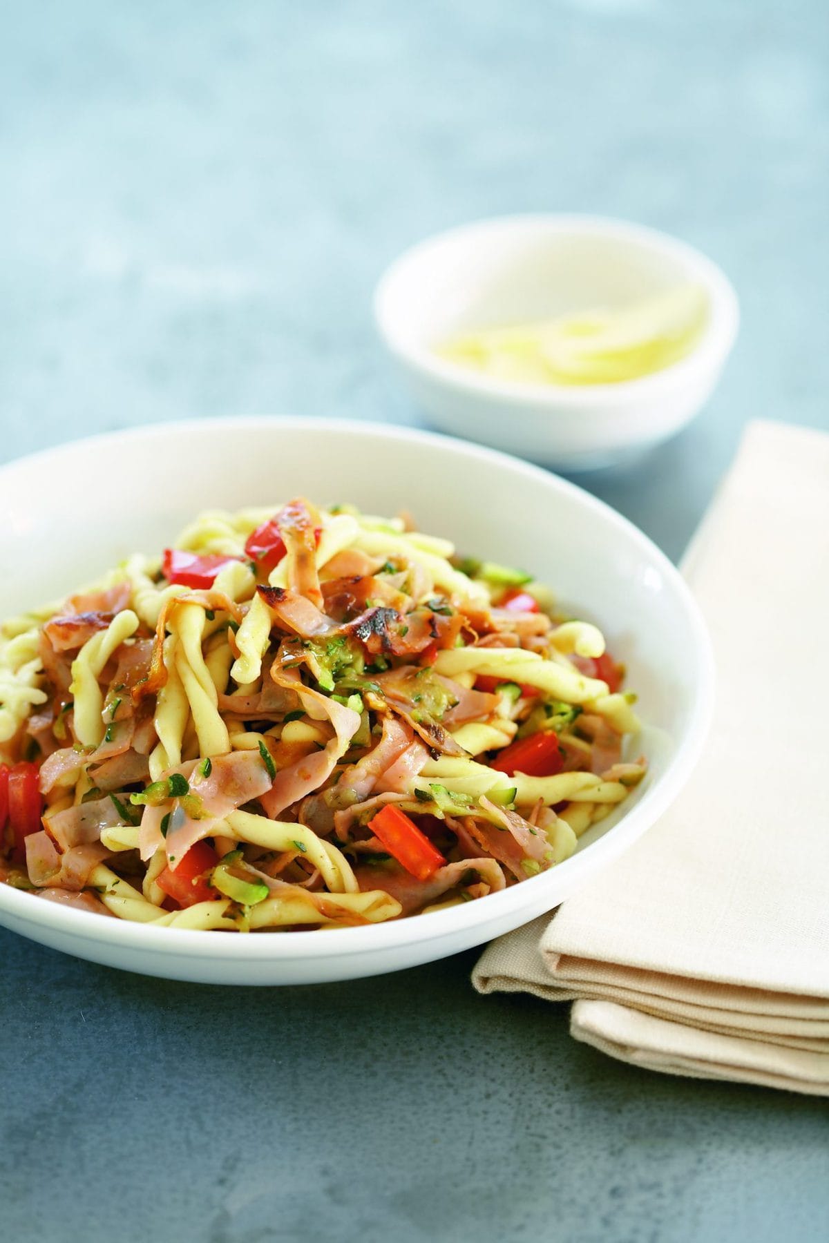 Ham and courgette pasta