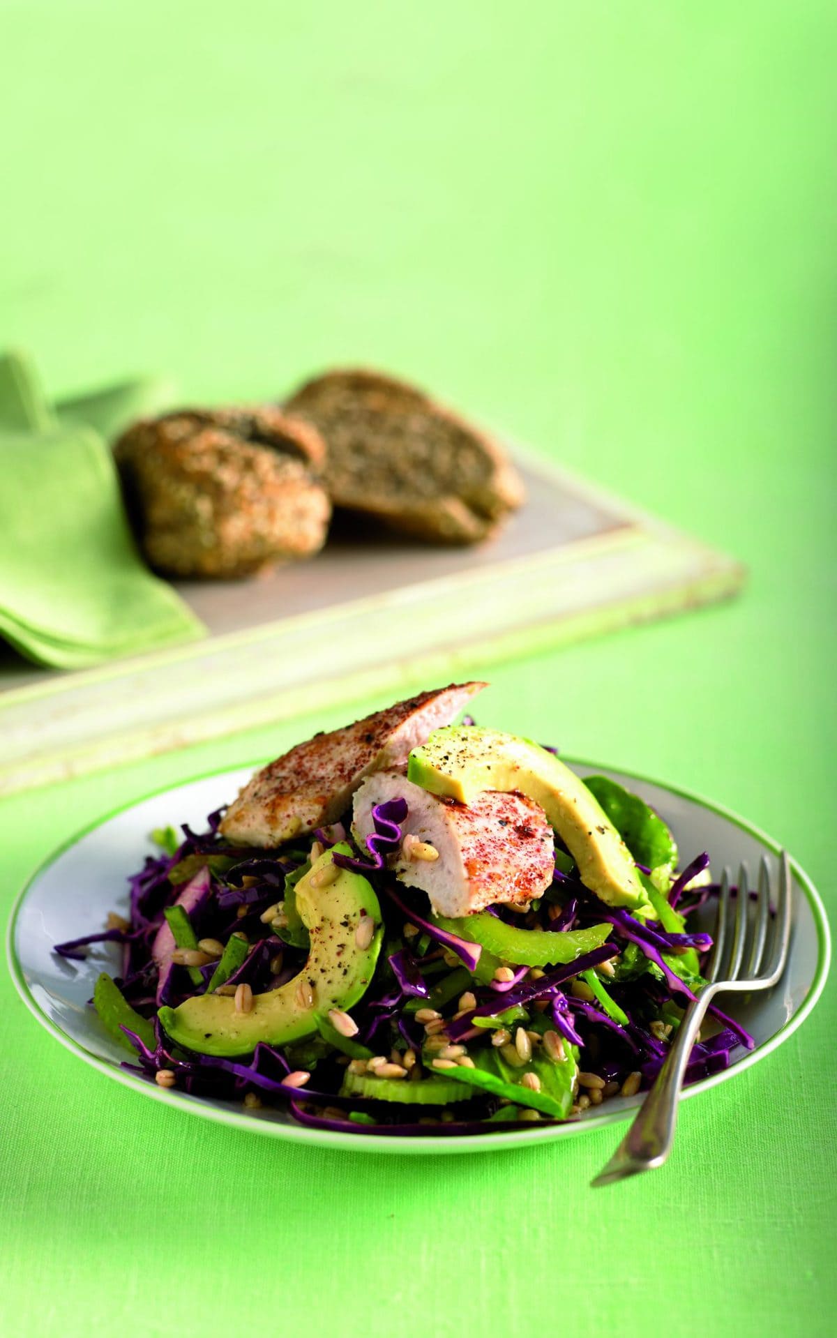 Hearty chicken and avocado salad