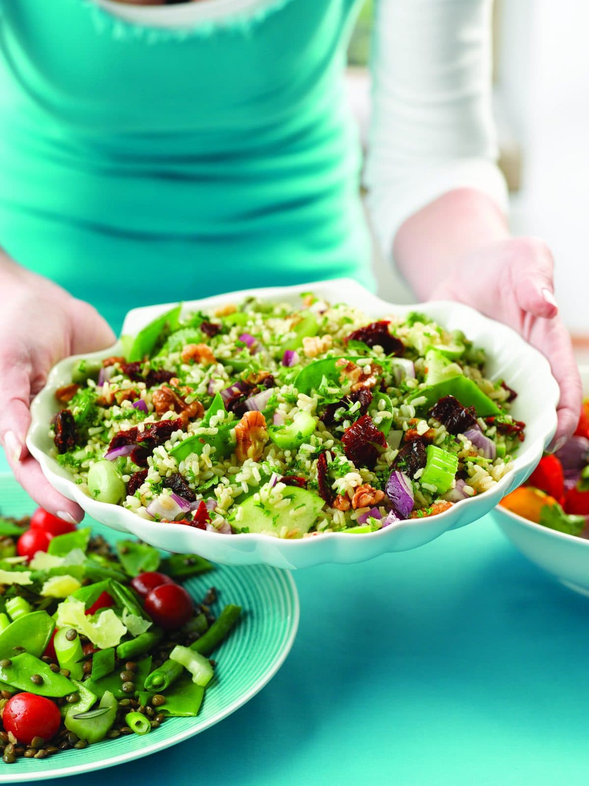Herby green rice salad