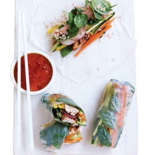 Hoisin chicken rolls