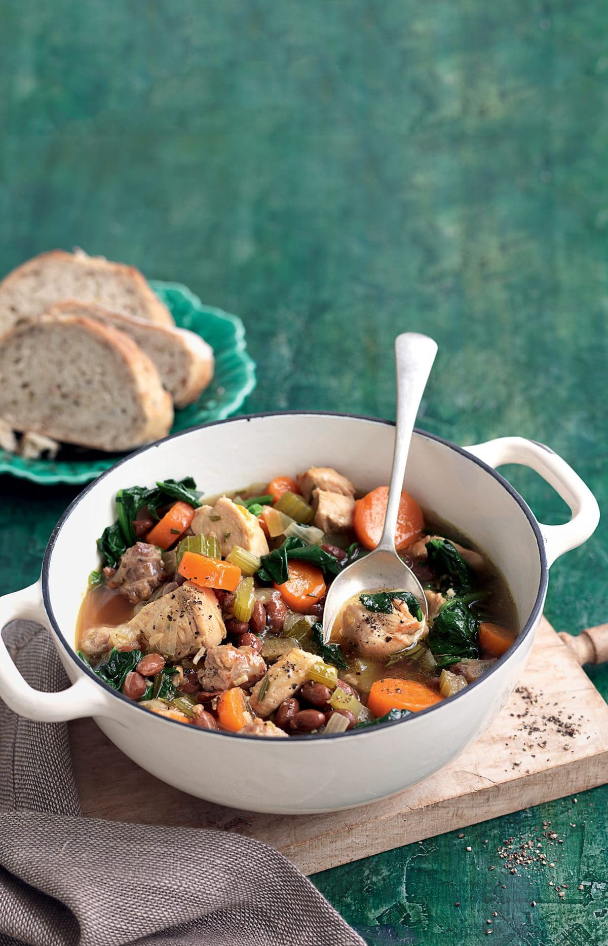 Italian-style chicken and borlotti bean stew